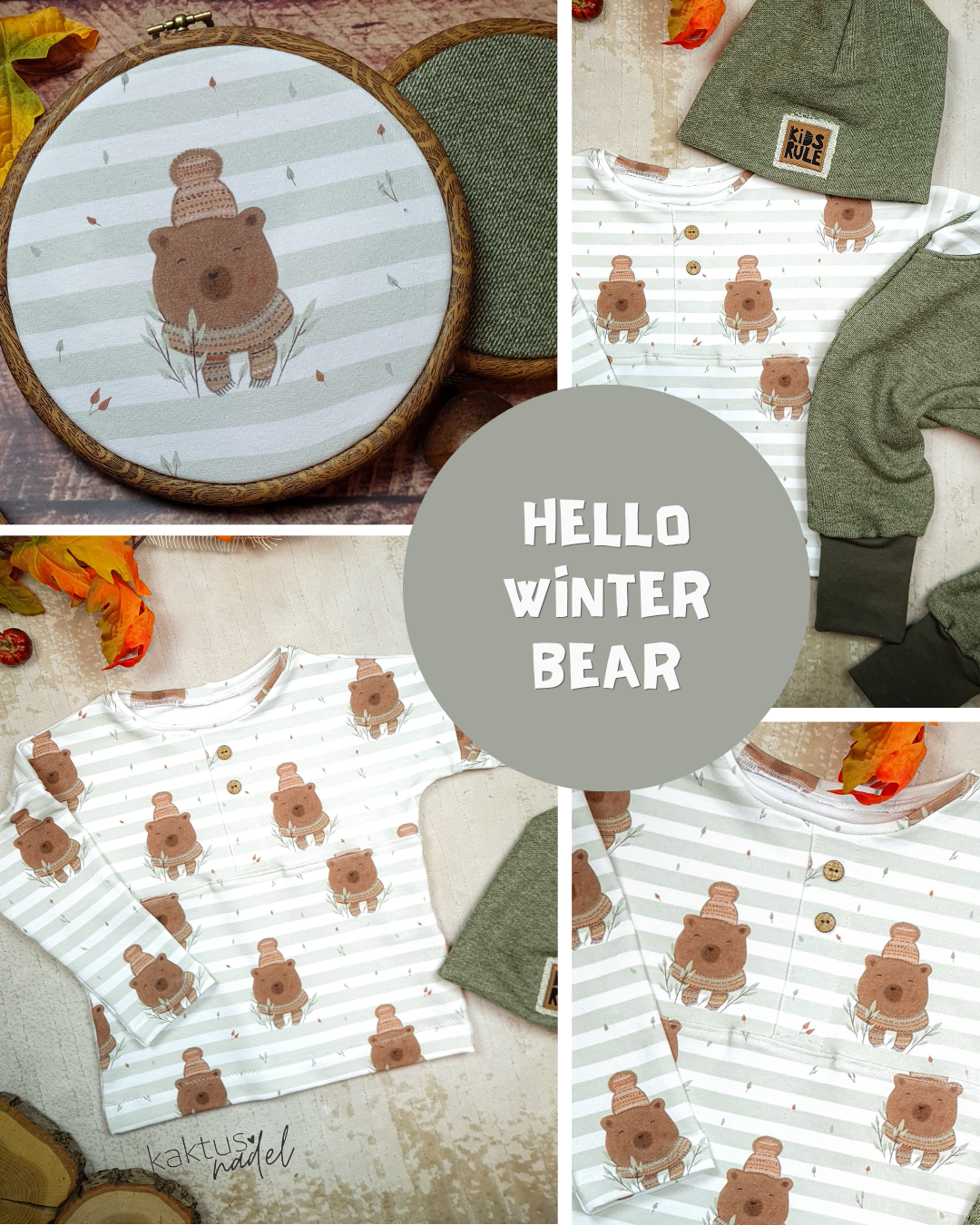 0.5m BIO French Terry Hello Winter Bear *VORBESTELLUNG*
