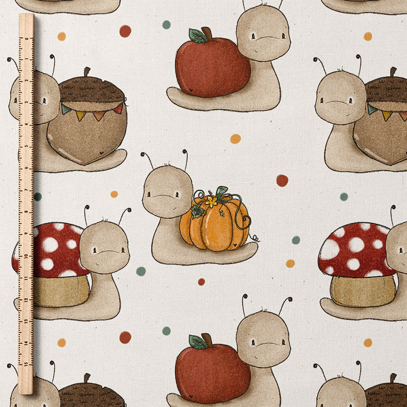 RESTSTÜCK 50cm Biojersey Herbst-Schnecken