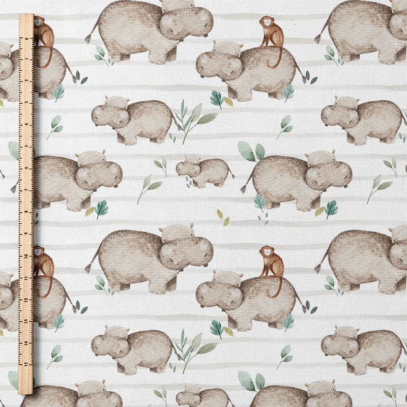 0.5m BIO French Terry Hippo Wilda rice *VORBESTELLUNG*