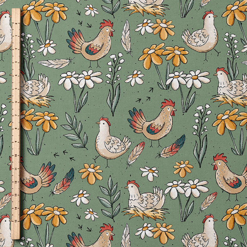 0.5m Biojersey Hühnerglück grün *COMING SOON*