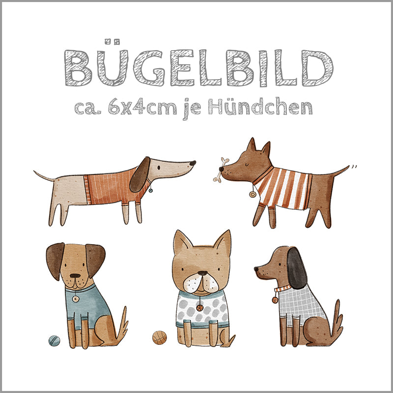 Bügelbild Hündchen Collection | ca. 6x4cm je Hündchen