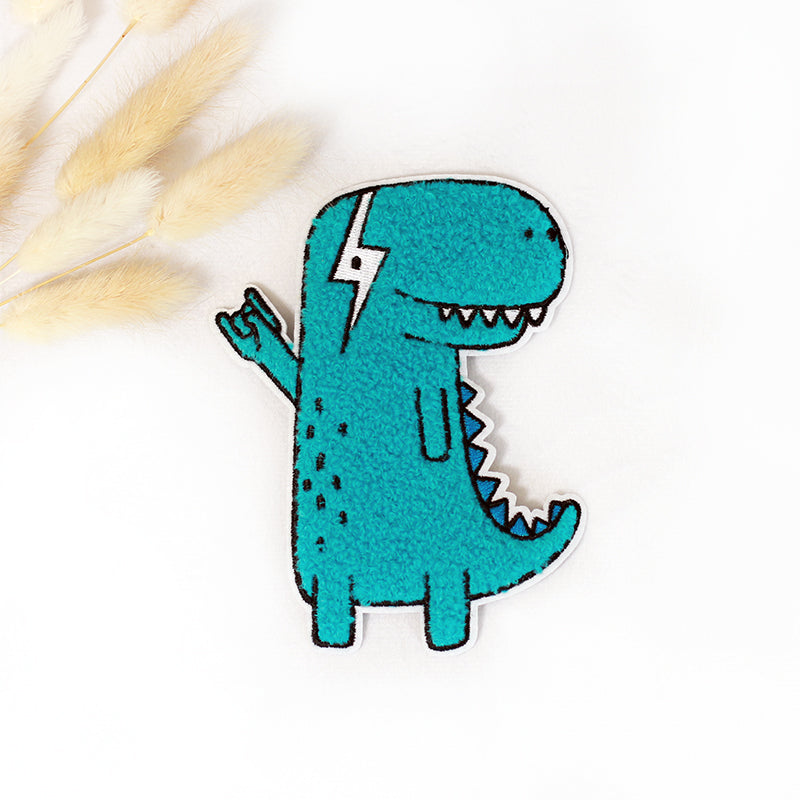 Chenille Patch: Little-Rocker-Dino | 13x10cm