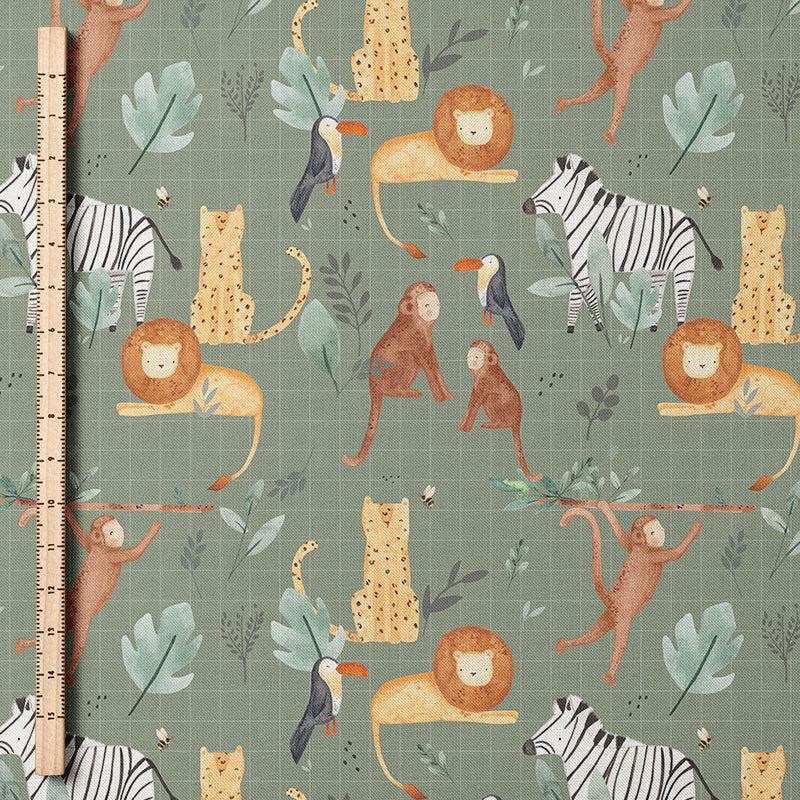 0.5m BIO French Terry Im Dschungel khaki *VORBESTELLUNG*