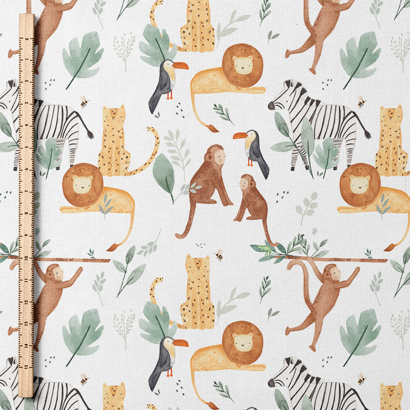 0.5m BIO French Terry Im Dschungel white *VORBESTELLUNG*