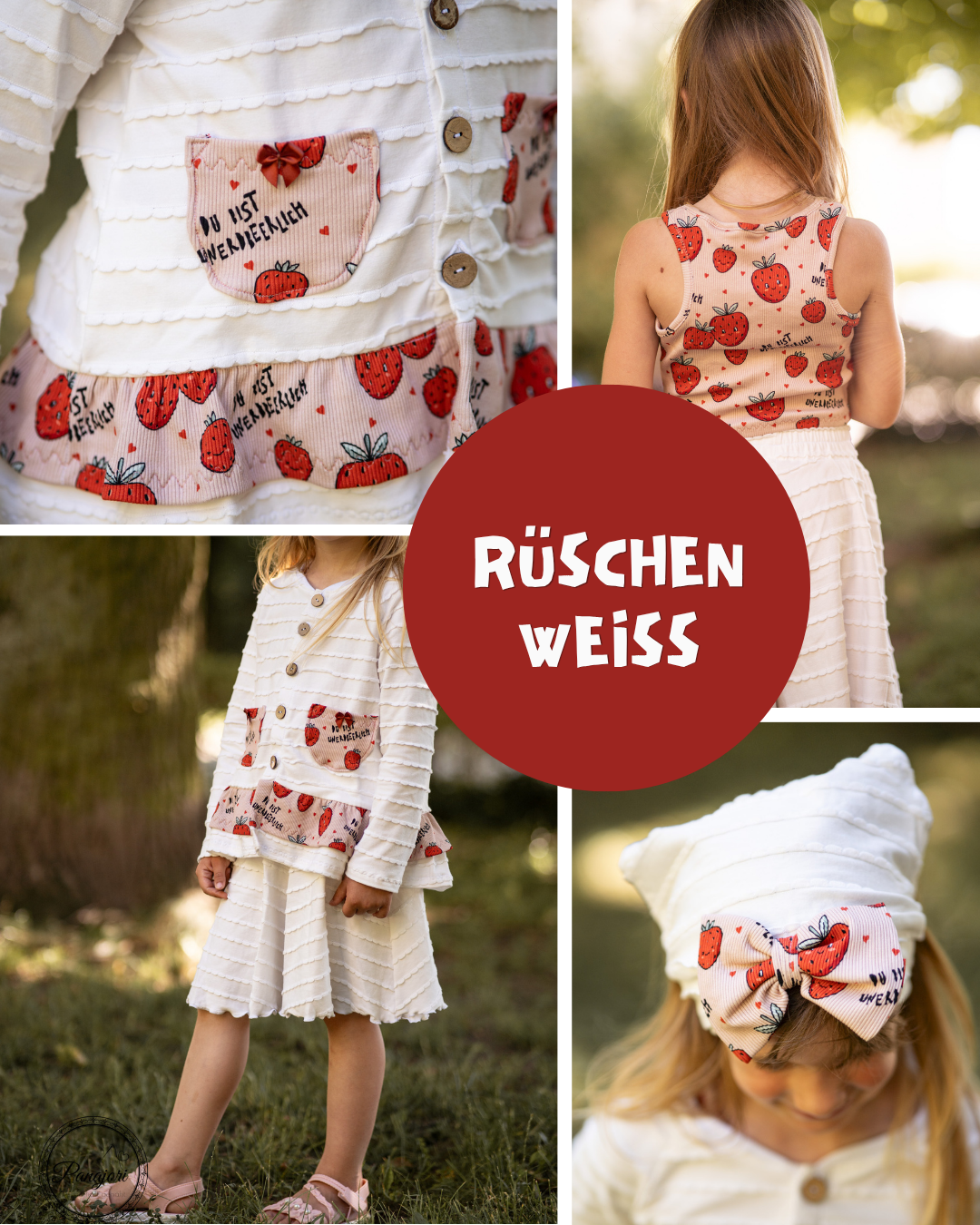 0.5m Jersey Rüschen weiß