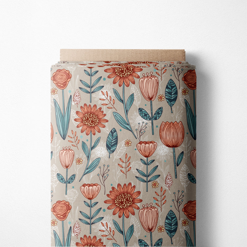 0.5m BIO French Terry Flowerart herbstrot
