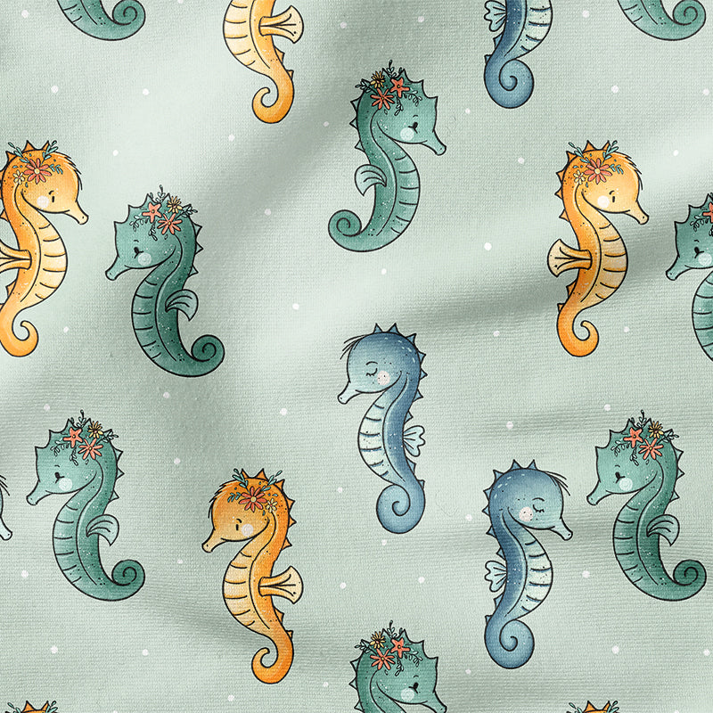 0.5m Bademodestoff Seepferdchen *VORBESTELLUNG - Lieferzeit 4-7 Wochen*