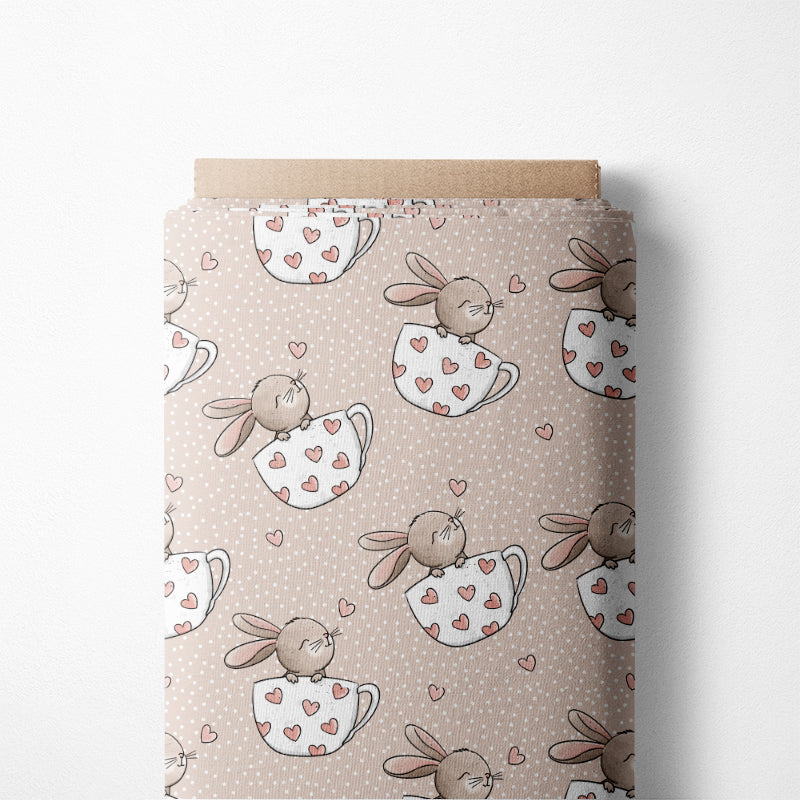 0.5m BIO French Terry Tassen-Häschen Punkte *STOFFÜBERSICHT*