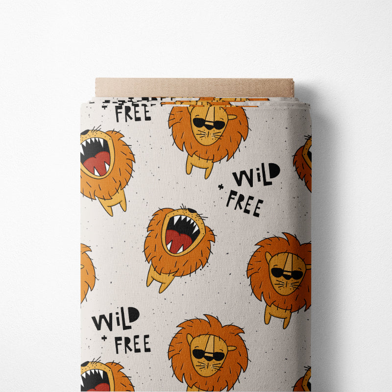 0.5m BIO French Terry Wild and Free Löwe *STOFFÜBERSICHT*