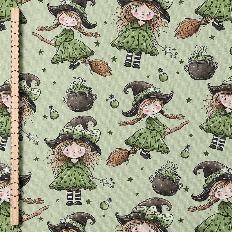 0.5m BIO French Terry Kleine Hexe grün *COMING SOON*