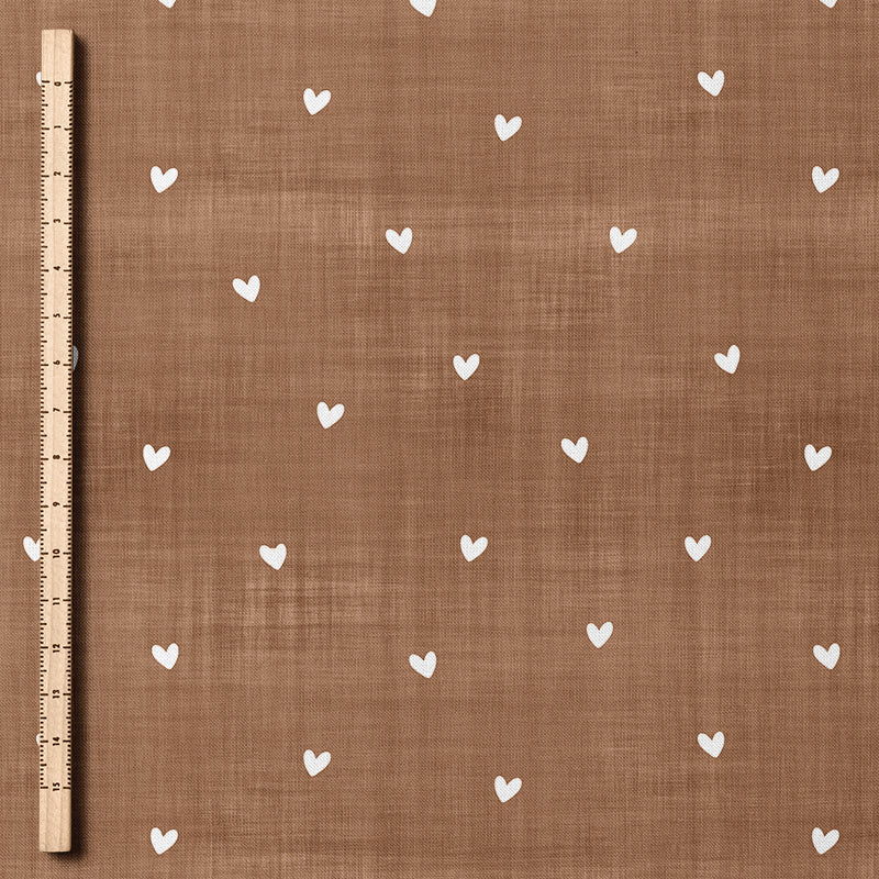 0.5m Biojersey Leinenoptik Herzen braun *COMING SOON*