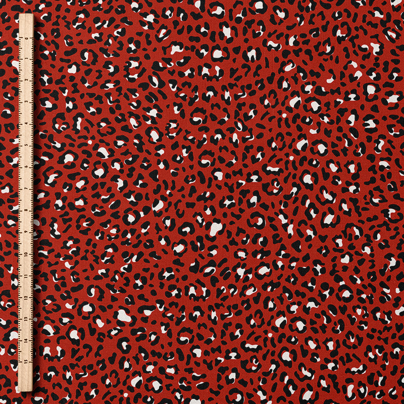 0.5m BIO French Terry Leo Muster rot