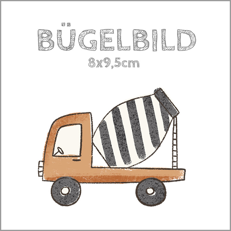 Bügelbild Little Builder: Betonmischer | 8x9,5cm