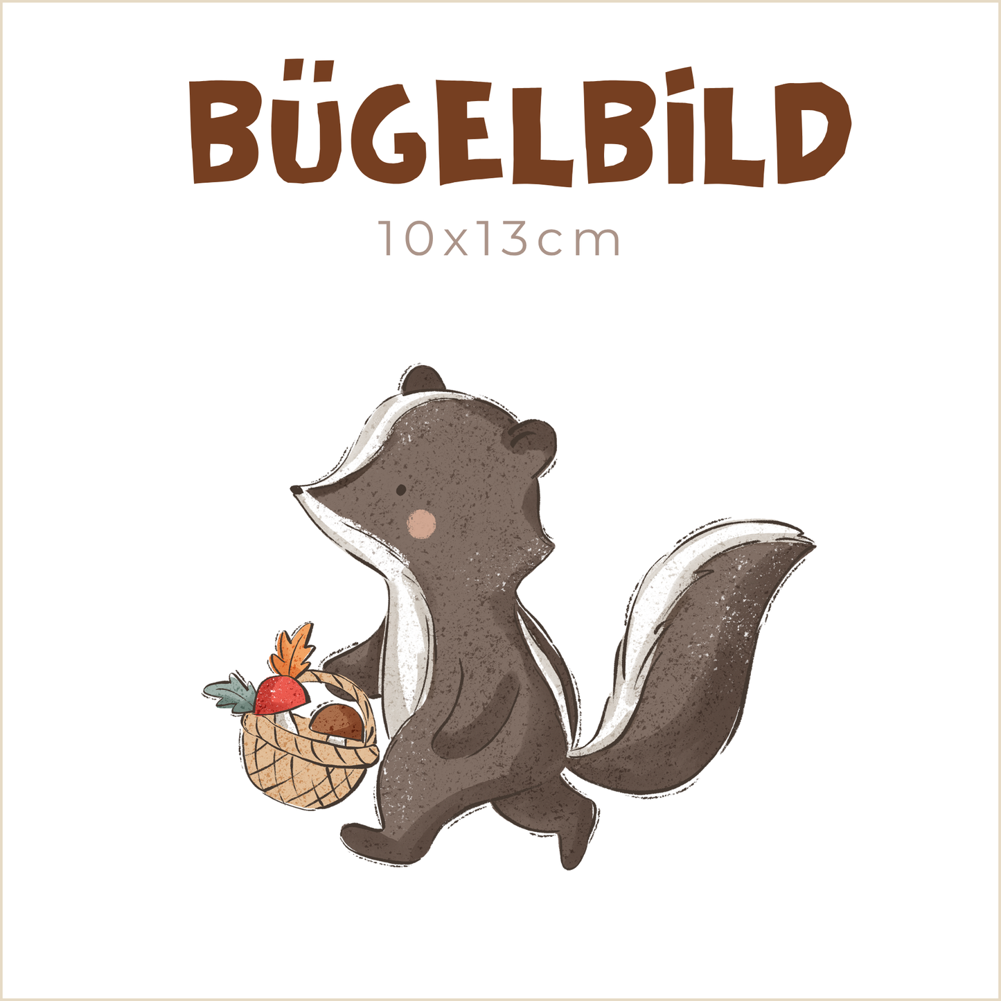 Bügelbild Little Skunk: Basket | 10x13cm