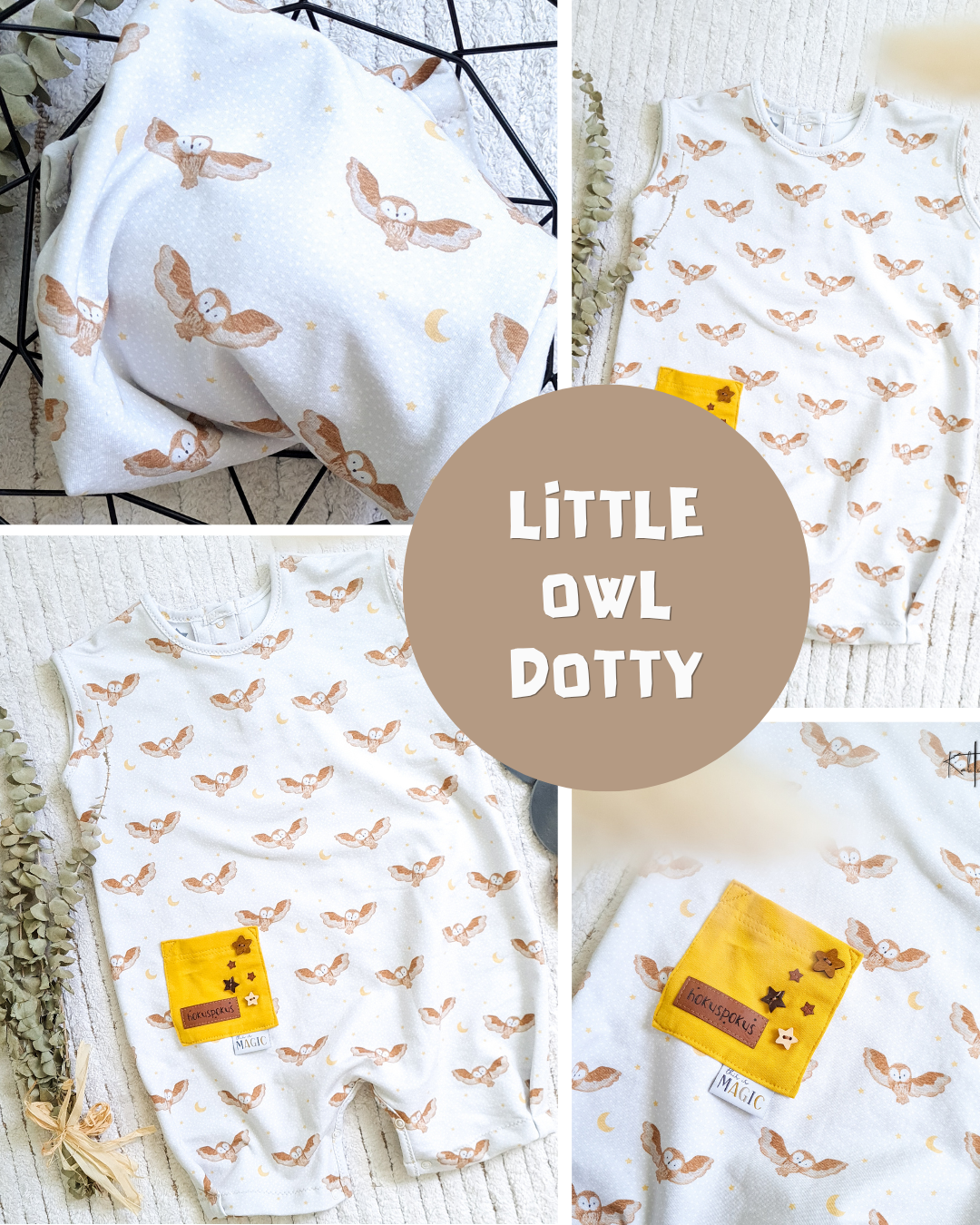 0.5m BIO French Terry Little Owl Dotty *VORBESTELLUNG*