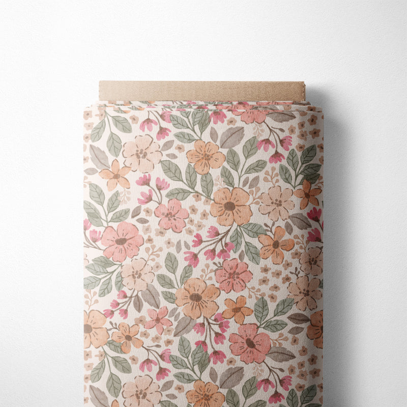 0.5m BIO French Terry Flowers cream *STOFFÜBERSICHT*