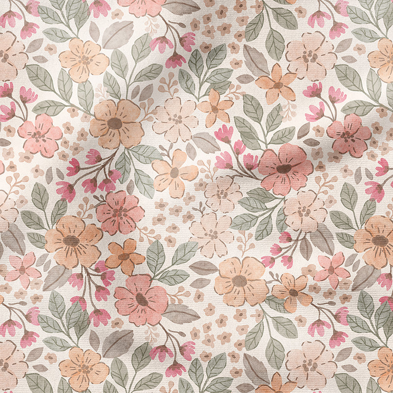 0.5m Bademodestoff Flowers cream *VORBESTELLUNG - Lieferzeit 4-7 Wochen*