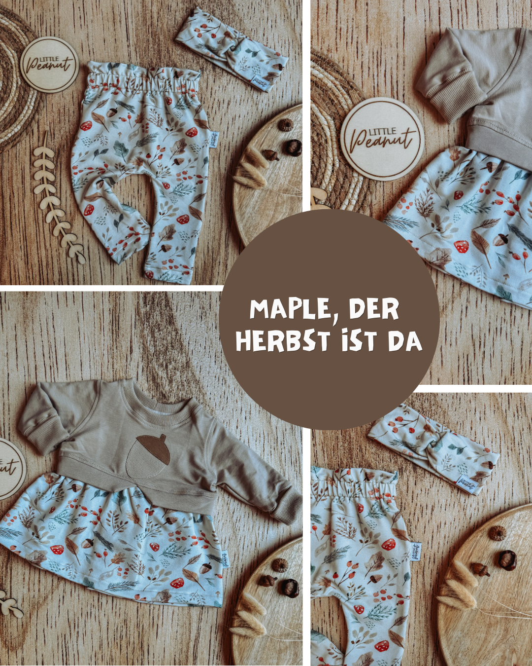 RESTSTÜCK 100cm Biojersey Maple, der Herbst ist da