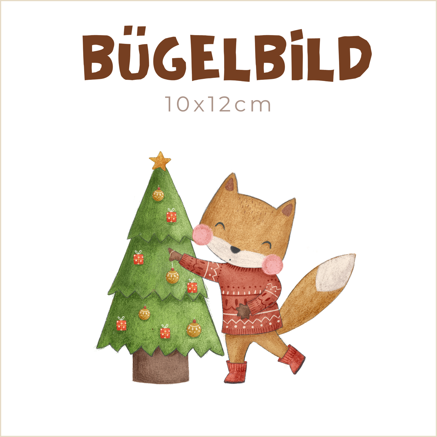 Bügelbild Merry Foxmas | 10x12cm