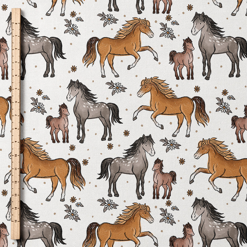 0.5m BIO French Terry Pferde Scratch