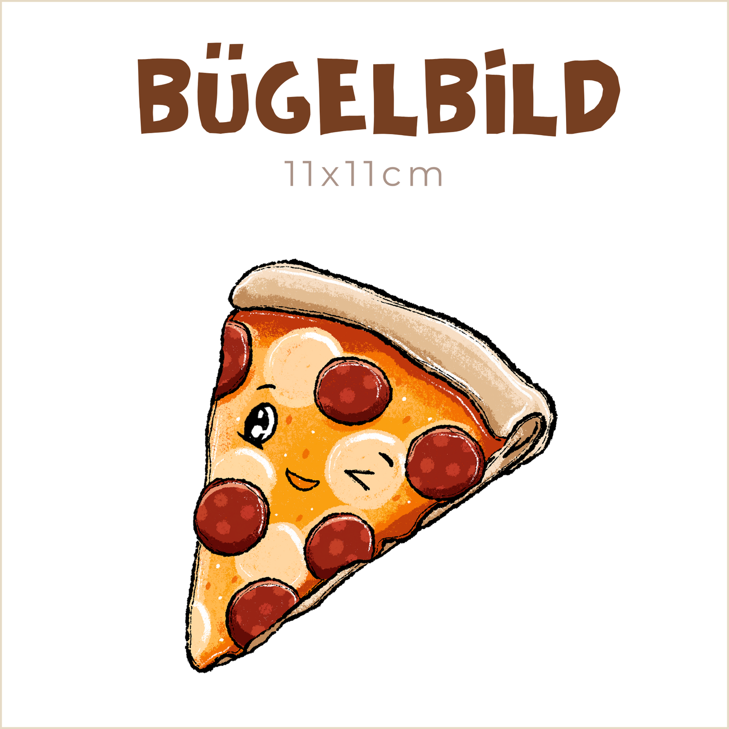 Bügelbild Pizza: Salami | 11x11cm