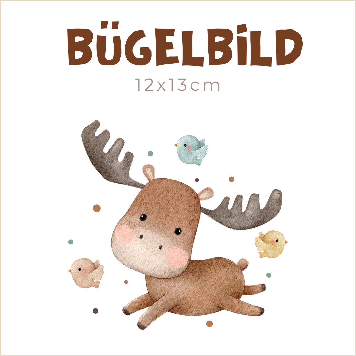 Bügelbild Playful Moose | 12x13cm