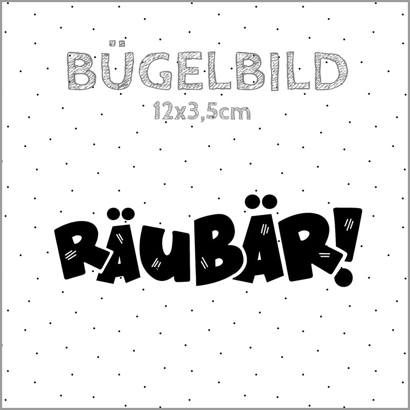 Bügelbild Räubär | 12x3,5cm