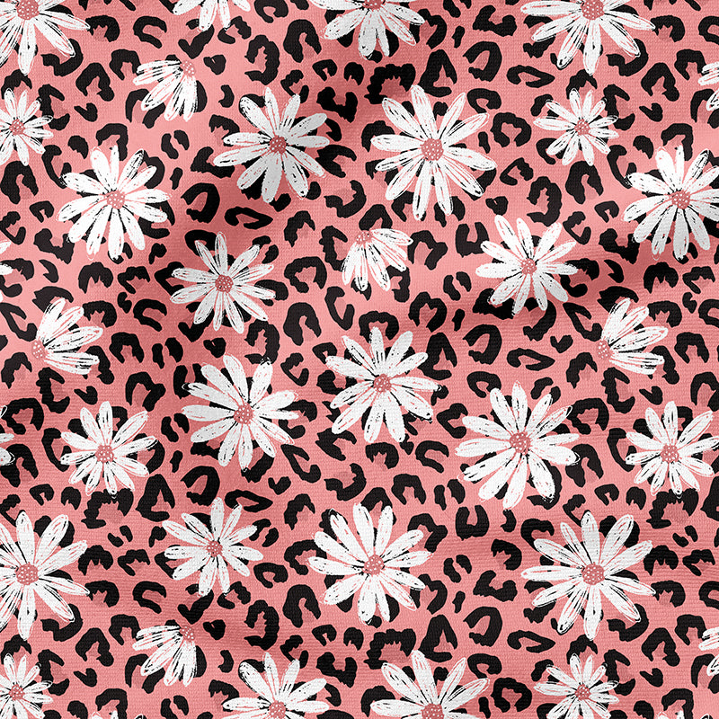 0.5m BIO French Terry Daisy Rose Leopard