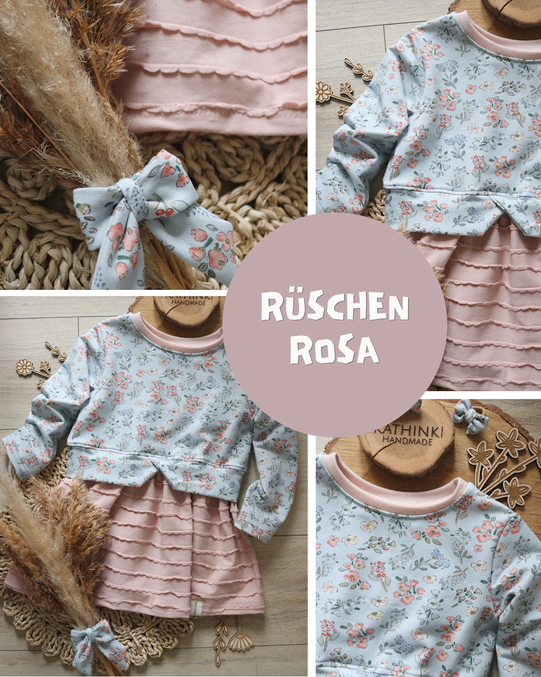 0.5m Jersey Rüschen rosa