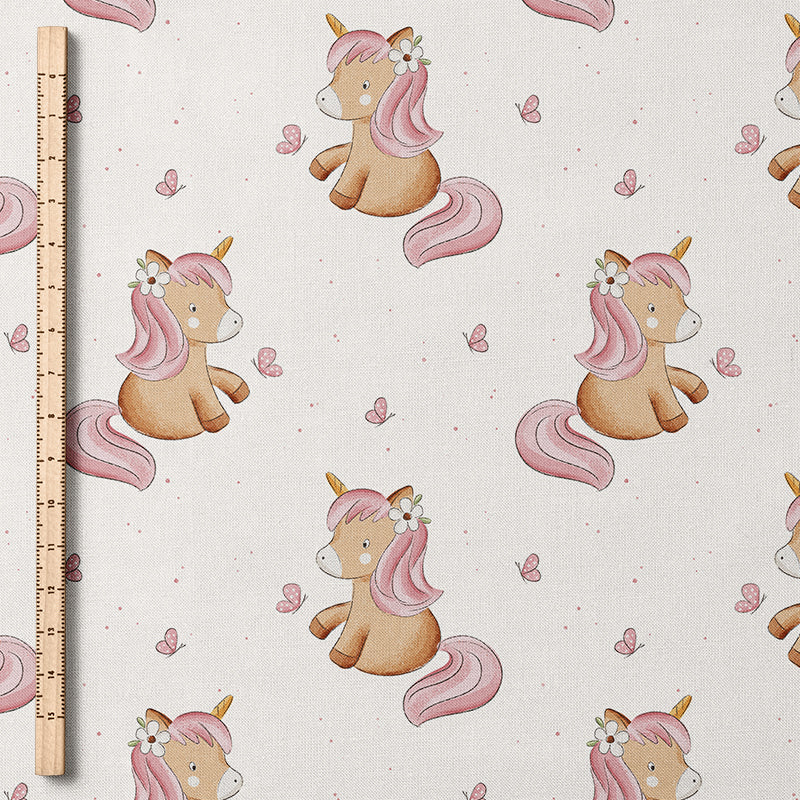 0.5m BIO French Terry Schmetterlings-Einhorn rosa