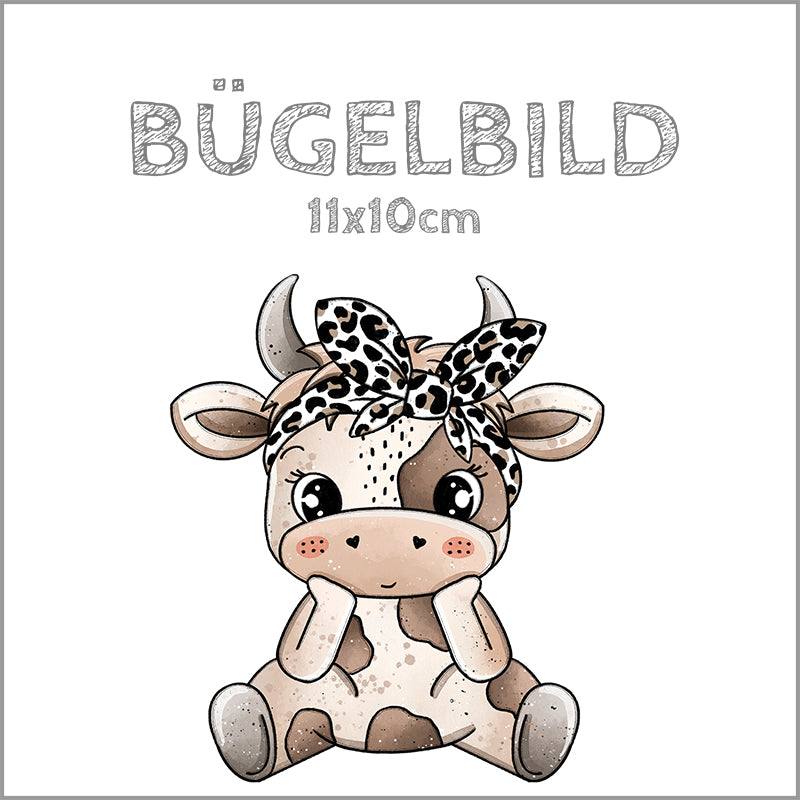 Bügelbild Schokokuh Leo | 11x10cm