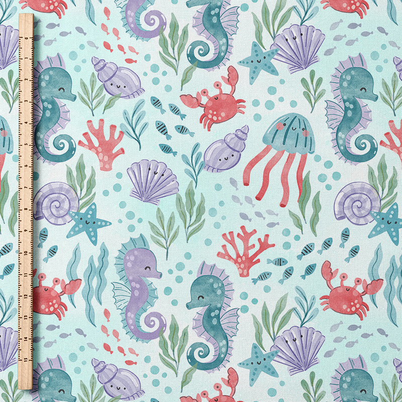 0.5m BIO French Terry Seepferdchenparty mint