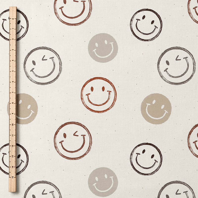 0.5m Baumwolle Smiley Chocolates *VORBESTELLUNG: Lieferzeit 4-6 Wochen*