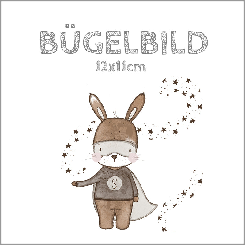 Bügelbild Superhero-Hasi | 12x11cm