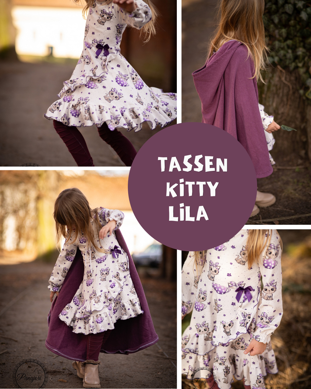 0.5m BIO French Terry Tassen-Kitty lila