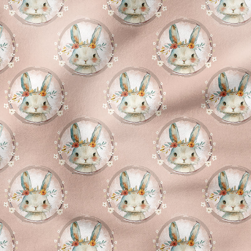 0.5m BIO French Terry Hase Kreis rosa MINI *STOFFÜBERSICHT*