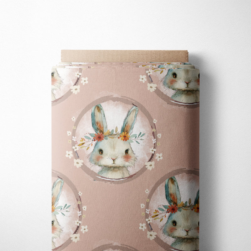 0.5m BIO French Terry Hase Kreis rosa *STOFFÜBERSICHT*