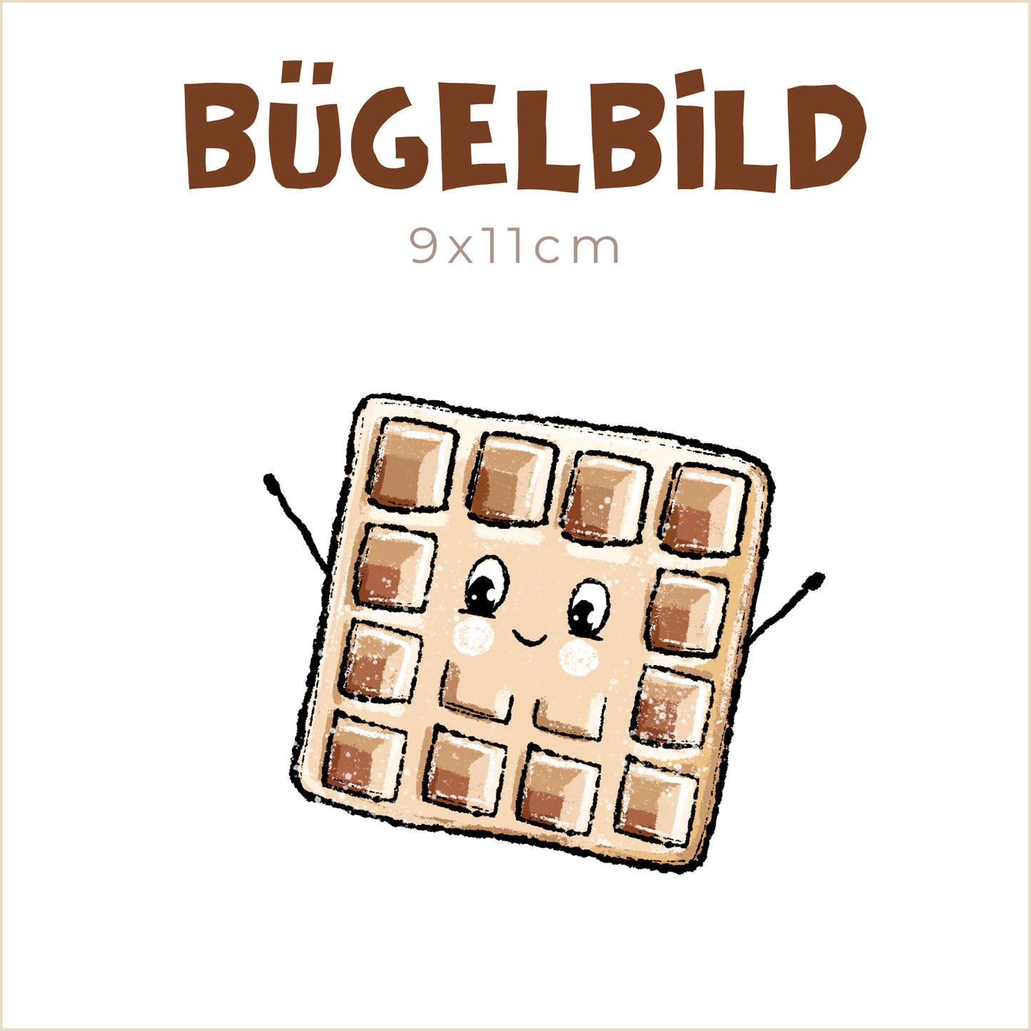 Bügelbild Waffel mit Händen | 9x11cm