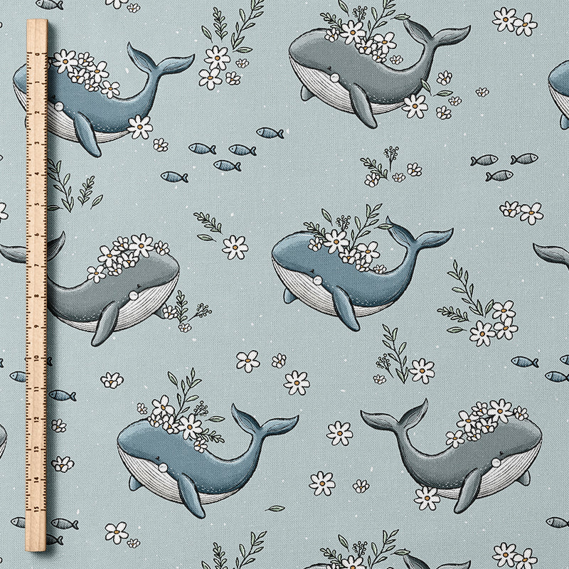 0.5m BIO French Terry Wal-Blumen