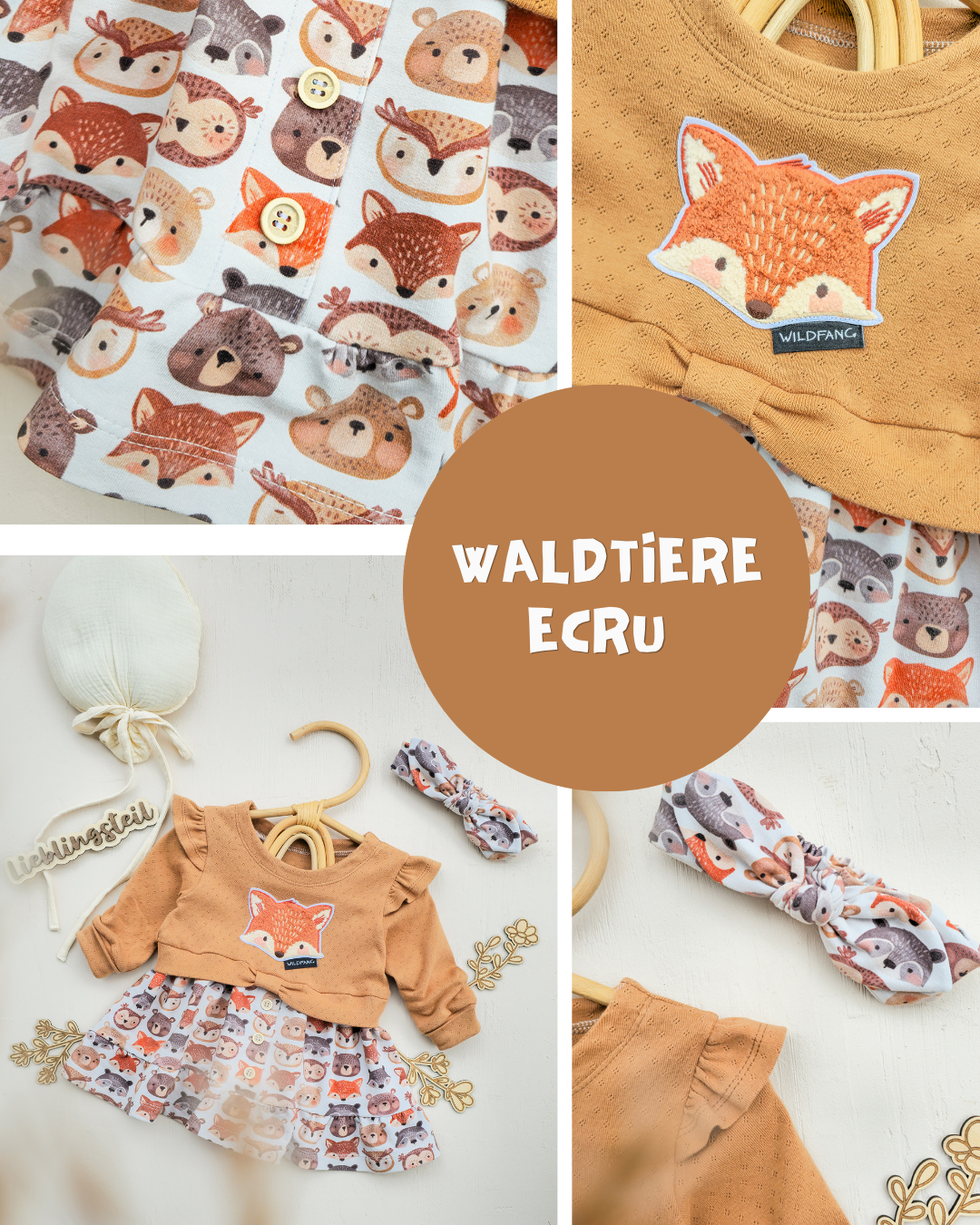 RESTSTÜCK 65cm BIO French Terry Waldtiere ecru