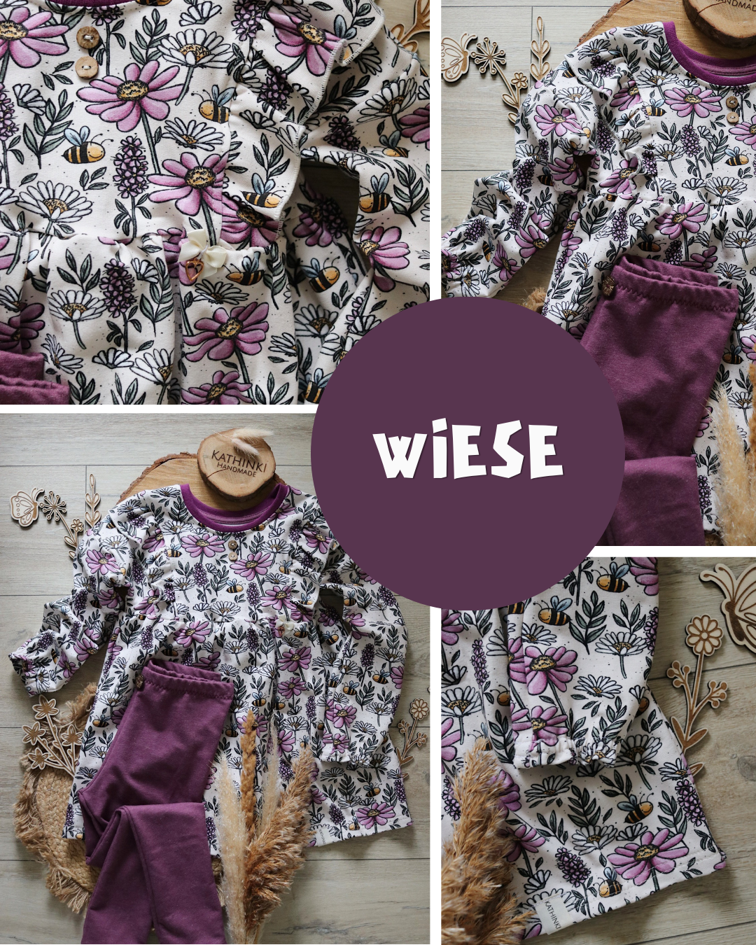 RESTSTÜCK 150cm Biojersey Wiese