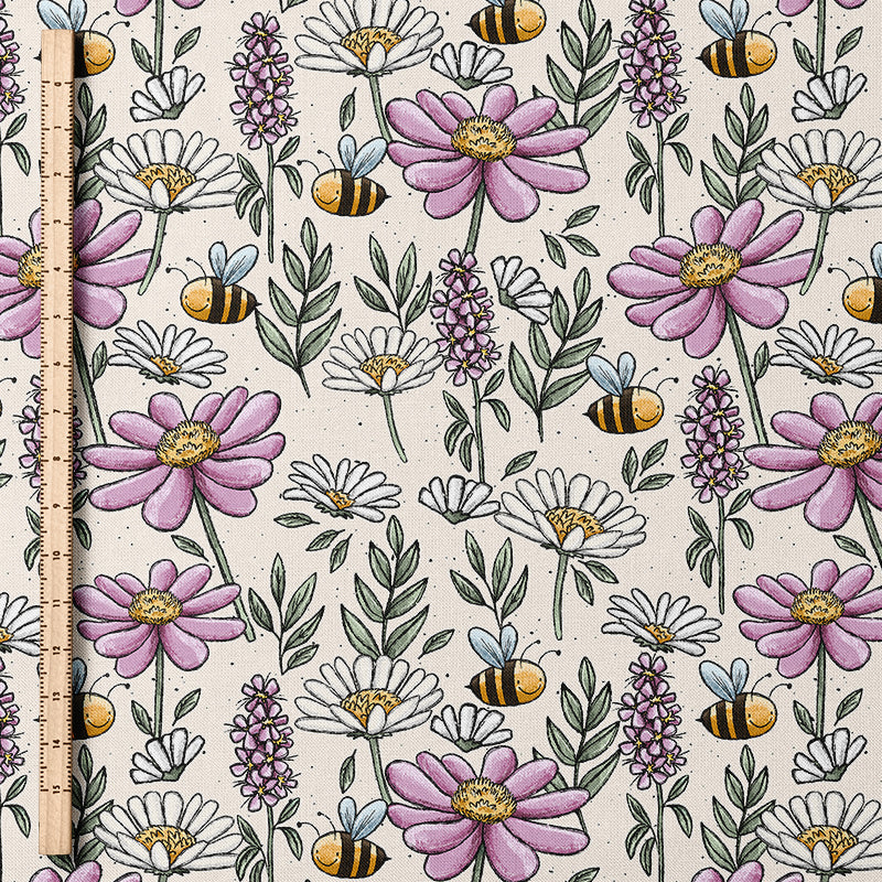 0.5m Baumwolle Wiese violett