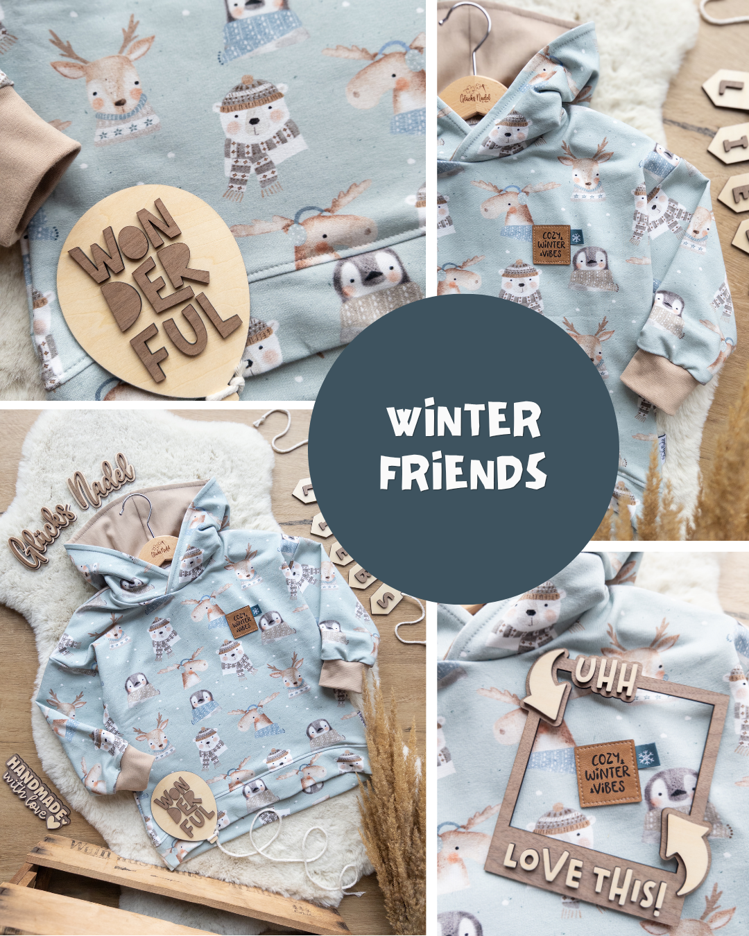 0.5m BIO French Terry Winter Friends