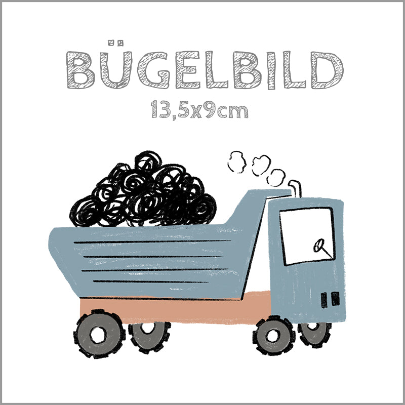 Bügelbild Workmobil: Muldenkipper | 13,5x9cm