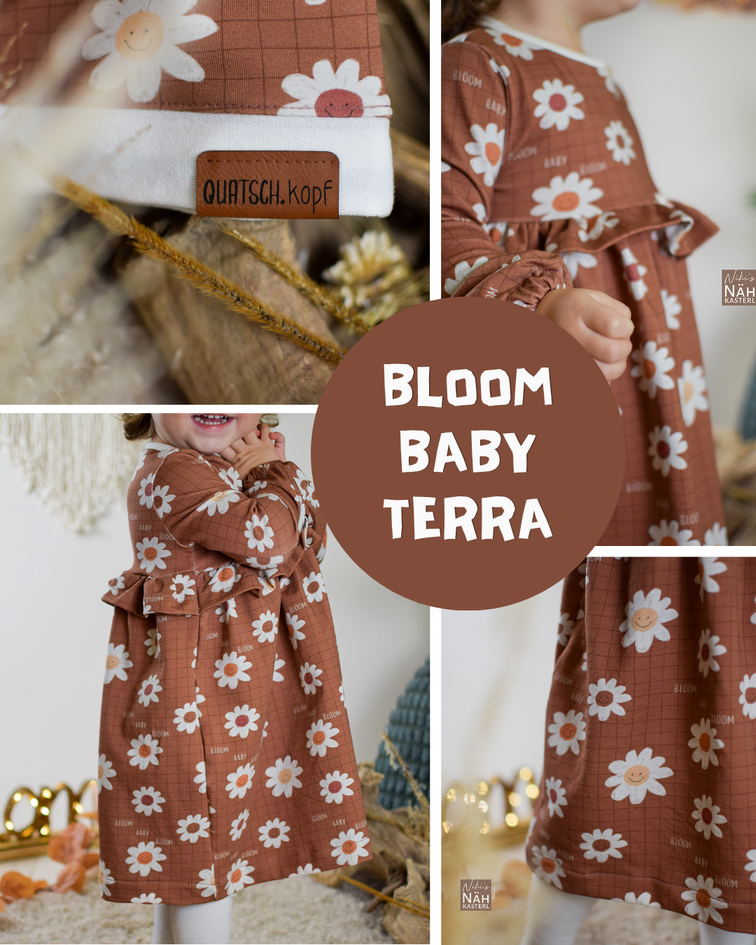 0.5m BIO French Terry Bloom Baby terra *VORBESTELLUNG*