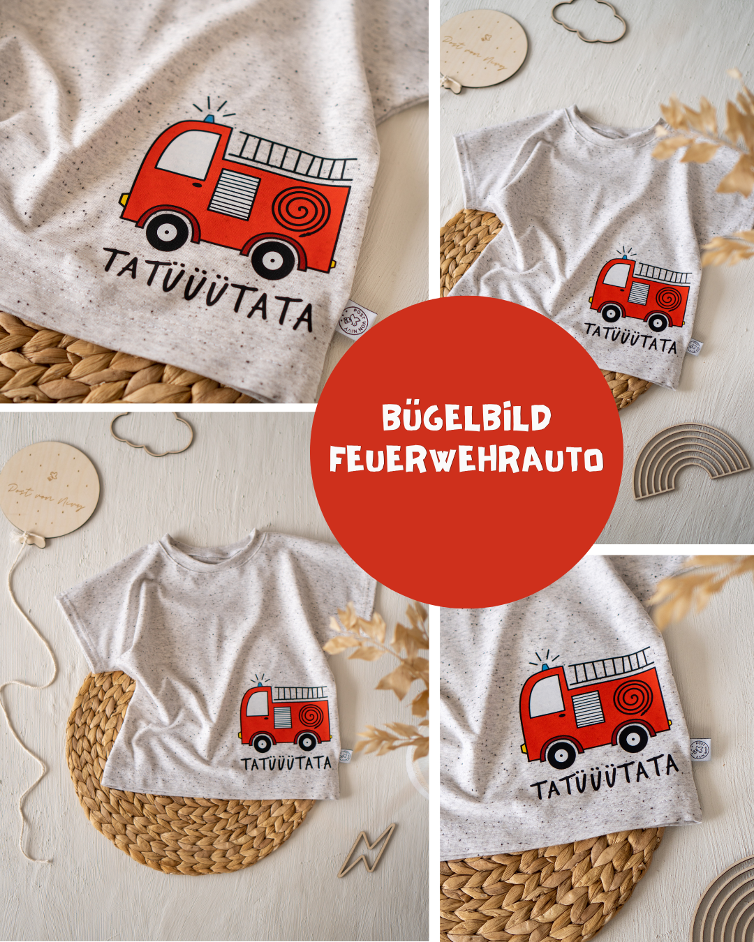 Bügelbild Feuerwehrauto | 14x13cm