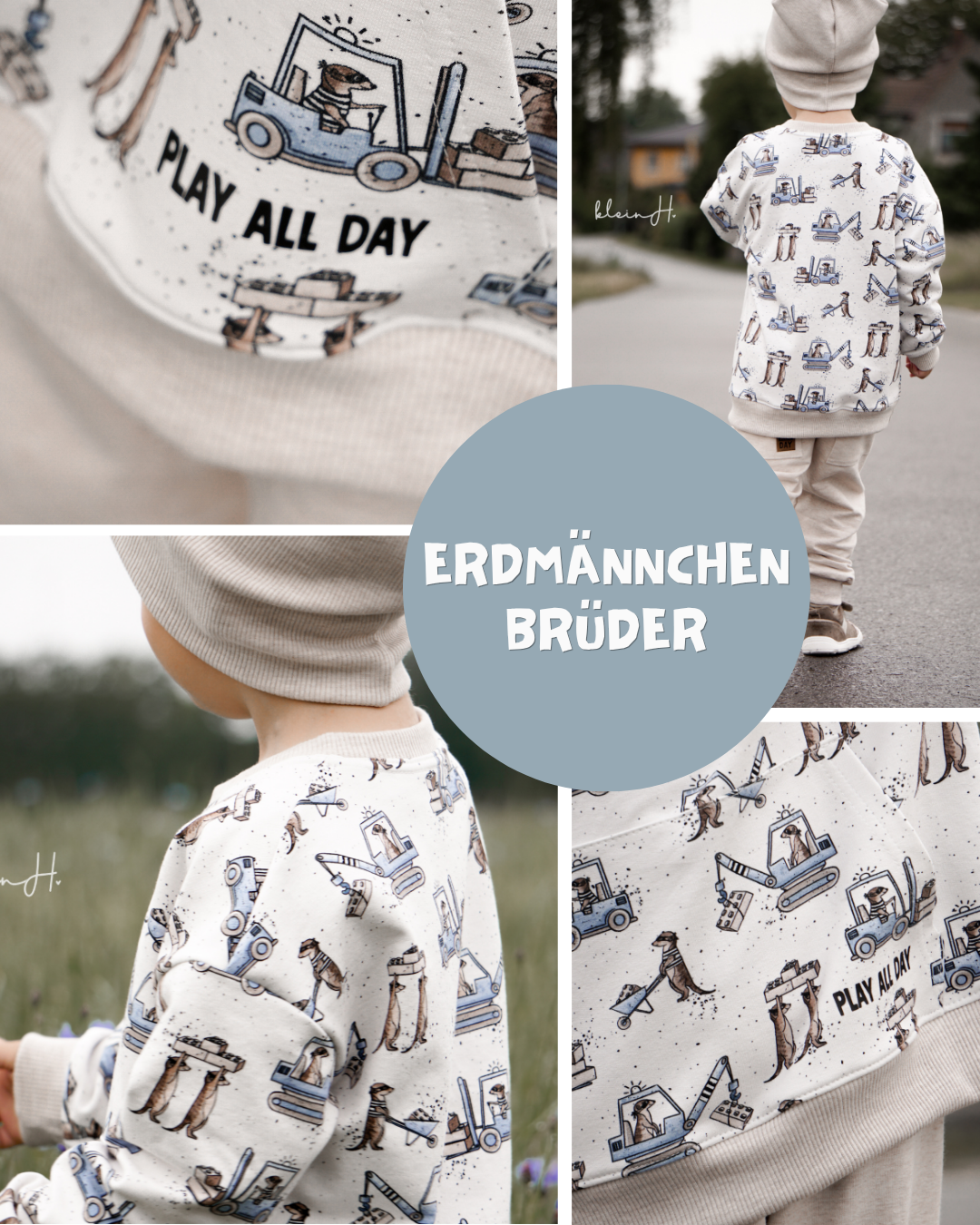 0.5m BIO French Terry Erdmännchen-Brüder