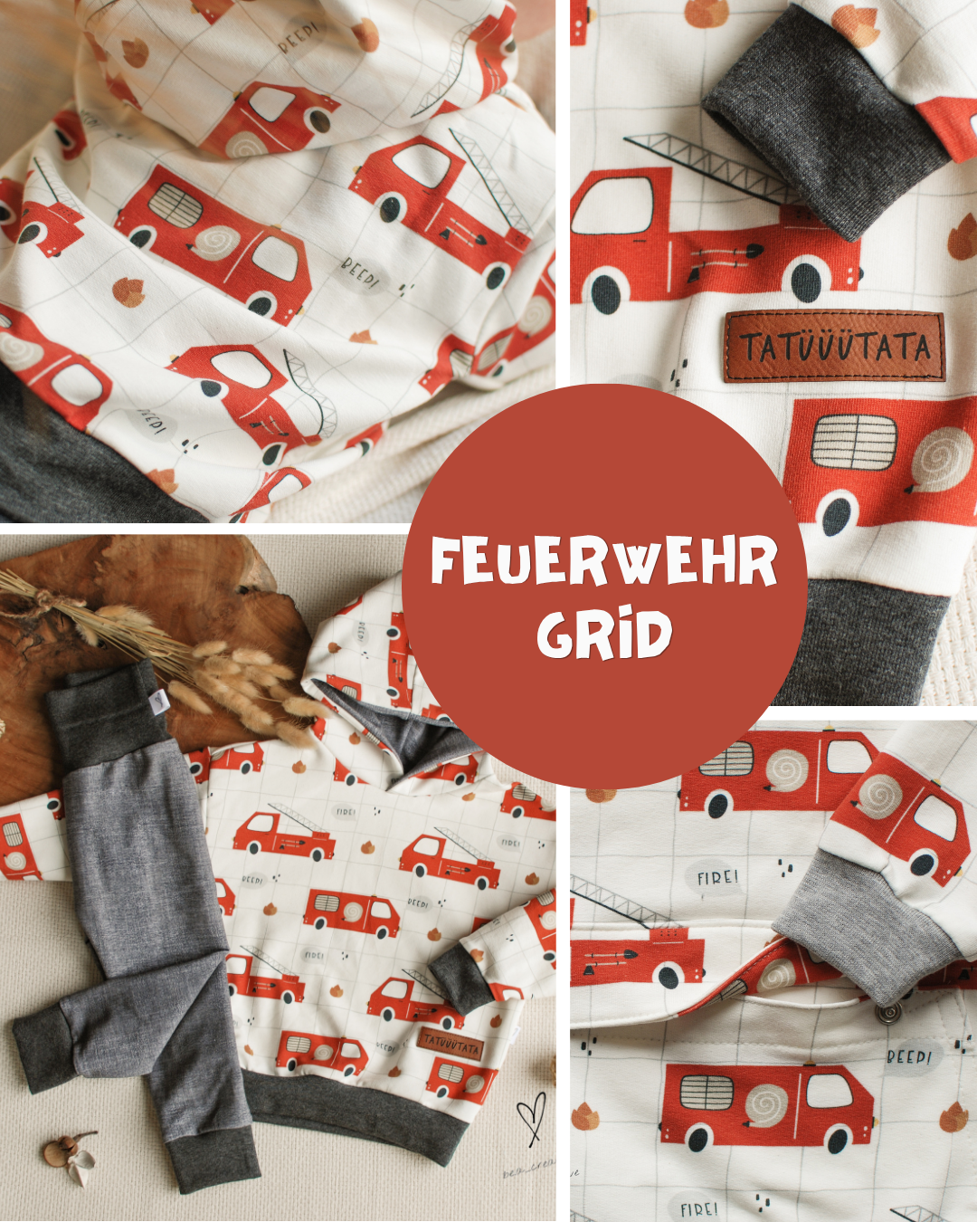 0.5m BIO French Terry Feuerwehr Grid *VORBESTELLUNG*