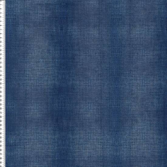 RESTSTÜCK 100cm Bio-French Terry Jeanslook denim-dunkelblau