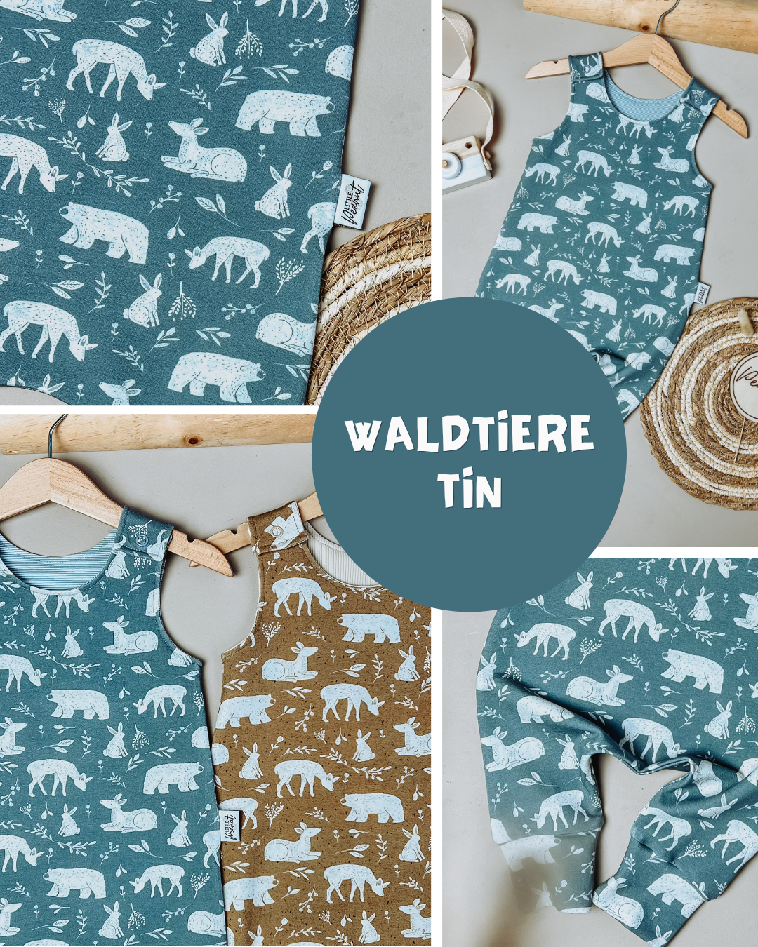 0.5m BIO French Terry Waldtiere tin *STOFFÜBERSICHT*